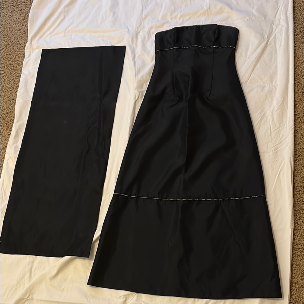 Jessica McClintock Black Strapless Dress